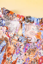 Load image into Gallery viewer, Multicolour Floral Bishop Sleeve Frilled Round Neck Blouse