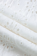 Cargar imagen en el visor de la galería, White Boho Eyelet Pattern Halter Neck Sleeveless Dress