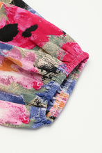 Load image into Gallery viewer, Multicolour Floral Tie Neck Bubble Sleeve Shift Dress