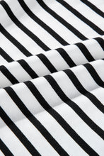 Load image into Gallery viewer, Pink Stripe Butterfly Sleeve V Neck Hollowed Knot Back T Shirt
