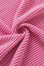 Load image into Gallery viewer, Rose Red Color Block Patch Pocket Corded V Neck Tee