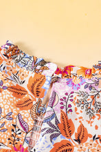 Load image into Gallery viewer, Multicolour Floral Bishop Sleeve Frilled Round Neck Blouse