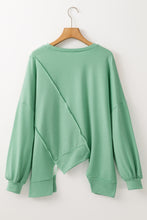 Load image into Gallery viewer, Light French Beige Colorblock Stitching Irregular Hem Long Sleeve Top