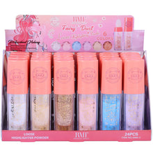 Load image into Gallery viewer, Introducing the ROMANTIC BEAUTY Fairy Dust Loose Highlight Powder! Illuminate your beauty with 6 stunning shades to choose from. This loose highlight powder creates a radiant glow, adding dimension and luminosity to your look. With 24 pieces, you'll have endless possibilities to highlight your best features. the best price and deal w/ bonitawholesale.com