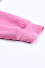 Load image into Gallery viewer, Pink Solid Ripped Hooded Sweatshirt with Kangaroo Pocket