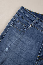 Load image into Gallery viewer, Sky Blue Button Fly Ripped High Waist Flare Jeans