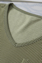 Load image into Gallery viewer, Laurel Green Twist Short Sleeve Corded V Neck Top