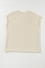 Load image into Gallery viewer, Oatmeal Solid Color Cap Sleeve Knitted Sweater