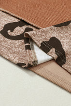 Load image into Gallery viewer, Leopard Colorblock Patchwork V-Neck Loose Sleeve Knit Top