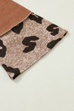 Load image into Gallery viewer, Leopard Colorblock Patchwork V-Neck Loose Sleeve Knit Top