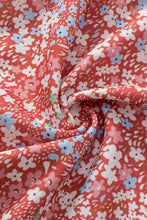 Load image into Gallery viewer, Pink Plus Size Floral Print Ruffled Sleeve Frilled Neck Blouse