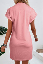 Load image into Gallery viewer, Light French Beige Center Seam Rolled Cuffs T-shirt Dress
