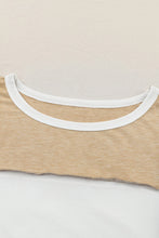 Cargar imagen en el visor de la galería, Khaki Exposed Seam Color Block Patchwork Top