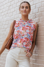 Load image into Gallery viewer, Multicolor Mix Floral Pattern Bubble Sleeve Blouse