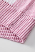 Load image into Gallery viewer, Pink Checkered Bishop Sleeve Sweater