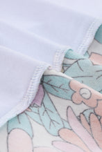 Cargar imagen en el visor de la galería, White Floral Print Patchwork Short Sleeve Top