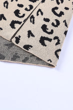 Cargar imagen en el visor de la galería, Khaki Leopard High Neck Side Slit Oversized Sweater