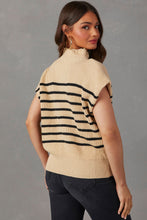 Load image into Gallery viewer, Parchment Striped Ribbed Knit High Neck Sweater