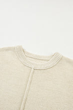 Load image into Gallery viewer, Oatmeal Solid Color Cap Sleeve Knitted Sweater