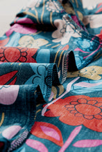 Cargar imagen en el visor de la galería, Green Trimmed Ruffle Sleeve Summer Floral Blouse