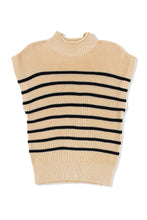 Load image into Gallery viewer, Parchment Striped Ribbed Knit High Neck Sweater