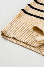 Load image into Gallery viewer, Parchment Striped Ribbed Knit High Neck Sweater