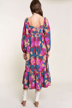 Load image into Gallery viewer, Multicolour Floral Print Square Neck Ruffled High Waist Dress