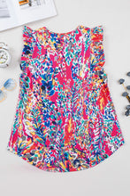 Load image into Gallery viewer, Rose Floral Print Tank Top with Ruffles