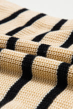 Load image into Gallery viewer, Parchment Striped Ribbed Knit High Neck Sweater