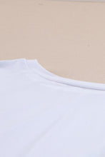 Cargar imagen en el visor de la galería, White Floral Print Patchwork Short Sleeve Top