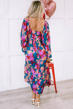 Load image into Gallery viewer, Multicolour Floral Print Square Neck Ruffled High Waist Dress
