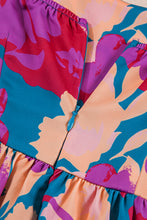 Load image into Gallery viewer, Multicolour Floral Print Square Neck Ruffled High Waist Dress