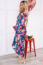 Load image into Gallery viewer, Multicolour Floral Print Square Neck Ruffled High Waist Dress