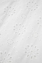 Cargar imagen en el visor de la galería, White Boho Eyelet Pattern Halter Neck Sleeveless Dress