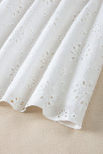 Cargar imagen en el visor de la galería, White Boho Eyelet Pattern Halter Neck Sleeveless Dress