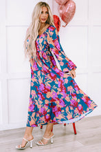 Load image into Gallery viewer, Multicolour Floral Print Square Neck Ruffled High Waist Dress