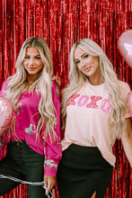 Load image into Gallery viewer, Pink Valentines Shiny XOXO Graphic T-shirt