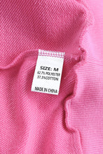 Load image into Gallery viewer, Pink Solid Ripped Hooded Sweatshirt with Kangaroo Pocket
