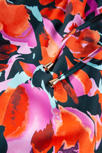 Load image into Gallery viewer, Red Dahlia Abstract Floral Shirred Detail Puff Sleeve Blouse