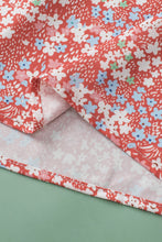 Load image into Gallery viewer, Pink Plus Size Floral Print Ruffled Sleeve Frilled Neck Blouse