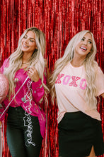 Load image into Gallery viewer, Pink Valentines Shiny XOXO Graphic T-shirt