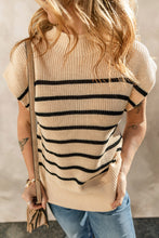 Load image into Gallery viewer, Parchment Striped Ribbed Knit High Neck Sweater