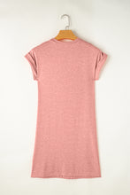 Load image into Gallery viewer, Light French Beige Center Seam Rolled Cuffs T-shirt Dress