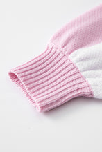 Load image into Gallery viewer, Pink Checkered Bishop Sleeve Sweater