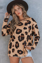 Load image into Gallery viewer, Leopard Print Long Sleeve Loose Top
