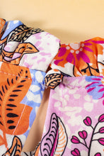 Load image into Gallery viewer, Multicolour Floral Bishop Sleeve Frilled Round Neck Blouse