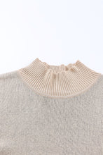 Cargar imagen en el visor de la galería, Khaki Leopard High Neck Side Slit Oversized Sweater