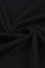 Load image into Gallery viewer, Black Striped Mesh Long Sleeve Crewneck Ribbed Top