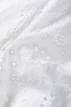 Cargar imagen en el visor de la galería, White Boho Eyelet Pattern Halter Neck Sleeveless Dress