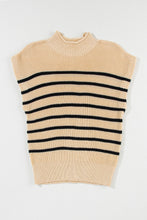 Load image into Gallery viewer, Parchment Striped Ribbed Knit High Neck Sweater